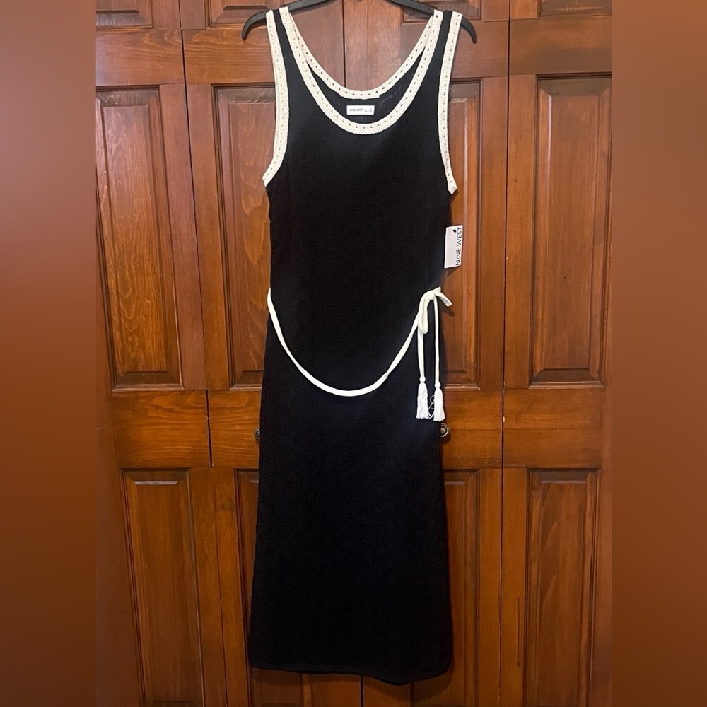 NWT Nine West Women's Sleeveless Cotton Crochet Maxi Dress XL - Picture 2 of 6